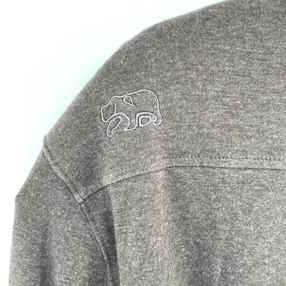 The Normal Brand Long Sleeve Button Down Knit Shirt Mens L Heather Gray Bear - Picture 8 of 13